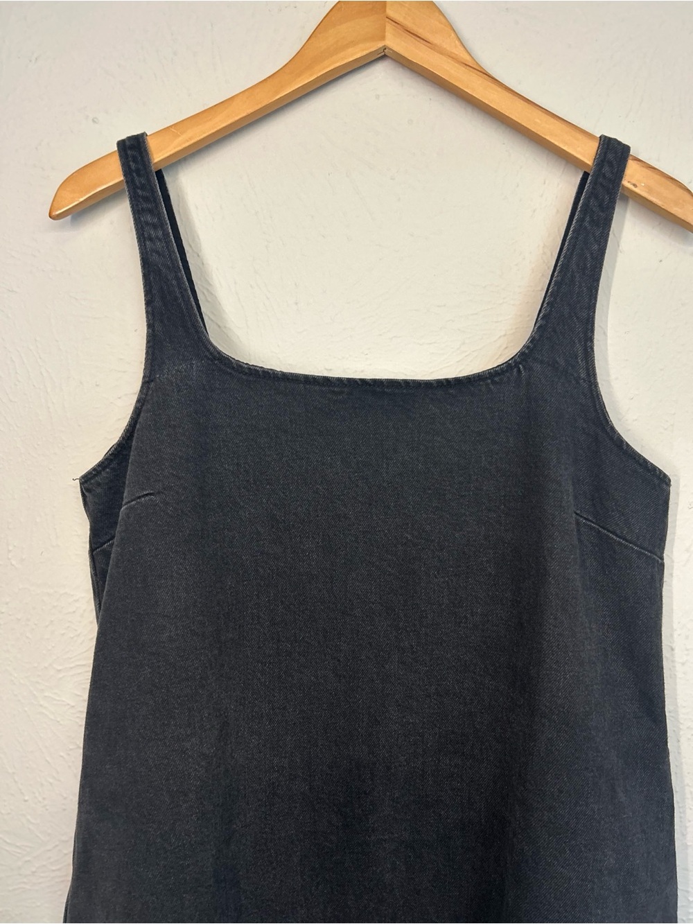 ASOS Black Denim Mini Dress Jumper 6 With Pockets - Picture 2 of 6